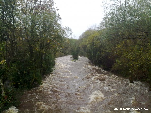 the view upstream of the bridge at hanora's cottage where some nice person has cleared all the trees and branches that used to over hang the river thank you who ever you are