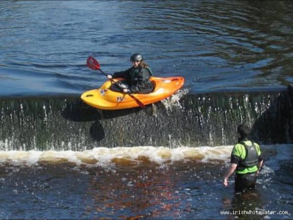 Catherine Burns on a personal first descent of Athleague Weir!