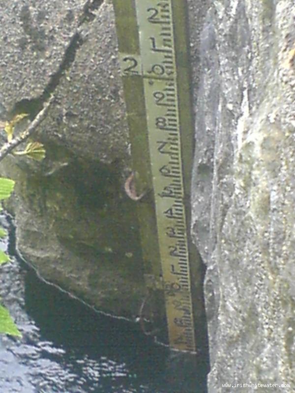 Boluisce gauge. Down stream of the bridge in Spiddal village. 