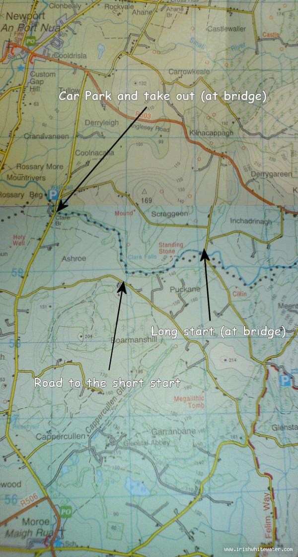 Map of the Clare glens river