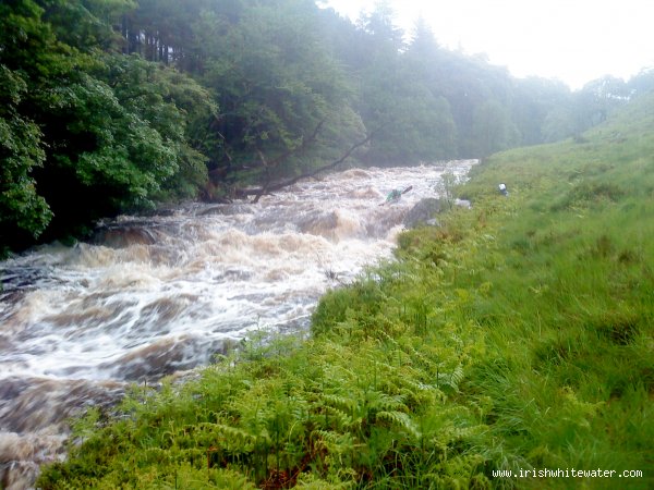 upper liffey at 90 on the irishwhitewater gauge Paddler- James Van der brook