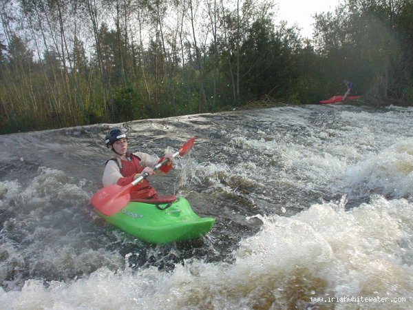 brian webster looking nervous on the first wier at clashganny low-medium water