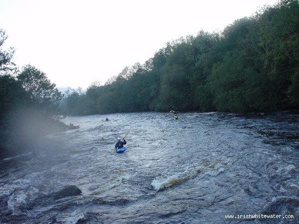 tony walsh downstream of the v wier at clashganny medium-high water