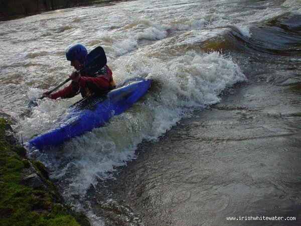 Matt side surfs the foam pile by the wall on blackwater play wave