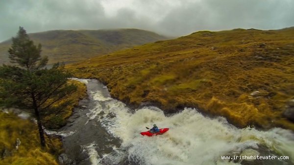David Higgins on another big slide on the bottom half of the river
