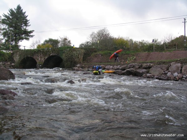 The view of the new rapid below the bridge at hanora's cottage from river right just down stream