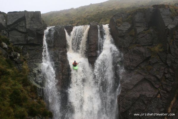 Mick Reynolds during first descent of main drop as seen in Tir na NOg DVD