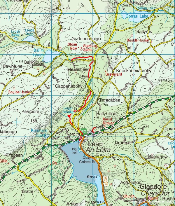 OSI Website Scren Shot of Leap and the River in RED. The two drops are below the network of yellow roads just upstream of the town. I'm sure theres stuff on the rest of the run worth doing too.