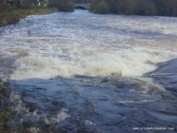 River left of sluice at high water