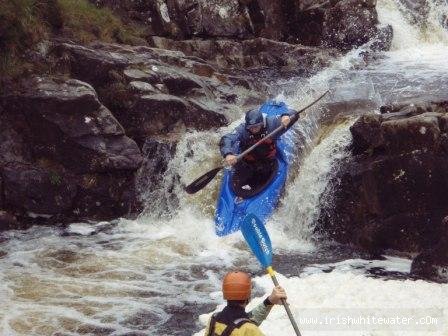 In the S-bend.Low water