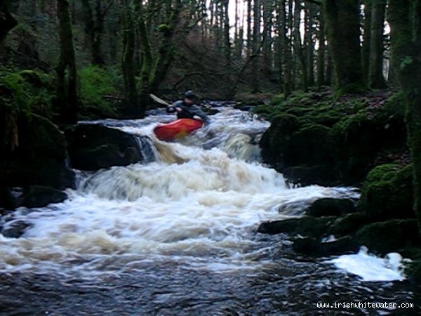 kevin on the first small drop after the broken foot bridge