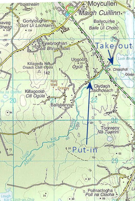 Map of the Kip River, Moycullen, Galway