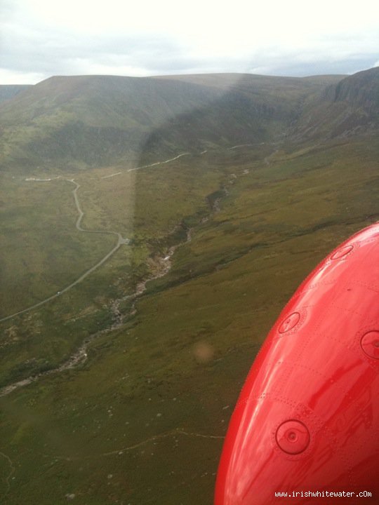 The upper reaches of the river immediately below the falls as seen from Rescue 117 (photo from their facebook page)