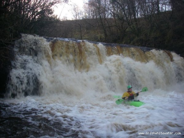 main drop in low water, any lower and its a real scrape. paddler; Lee Doherty Letterkenny IT Canoe Club (lyit cc)