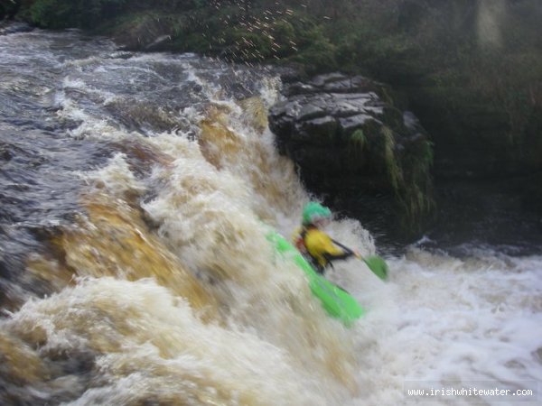 first drop deep only in centre. paddler; Lee Doherty Letterkenny IT Canoe Club (LYIT CC)