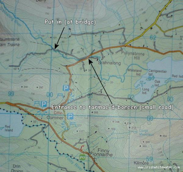 Map showing the turn off to the Srahnalong