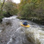 the view toward the bends through the little gorge that follow the main rapid