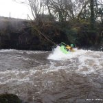 fast shallow wave at bottom off first slide. paddler; Lee Doherty Letterkenny IT Canoe Club (LYIT CC)